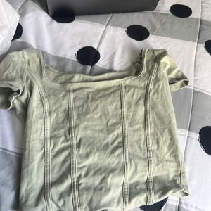 green crop top